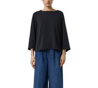 Shirtbluse COMMA, Damen, Gr. 36, navy, Web, Obermaterial: 100% Baumwolle, unifarben, weit hüftlang, Rundhals, Blusen, 3/4-Arm mit weiten Ärmeln (48566524-36) navy