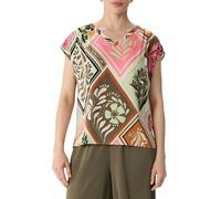 Shirtbluse COMMA, Damen, Gr. 44, lila (lila, pink), Obermaterial: 100% Viskose, bedruckt, regular fit taillenbedeckt, V-Ausschnitt, Blusen Shirtbluse, mit All-Over Print (57139909-44)