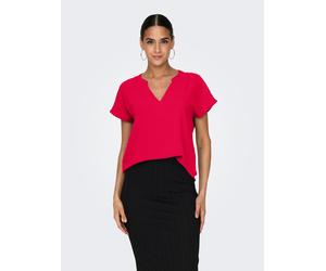 Shirtbluse JDY "JDYLION S/S TOP WVN NOOS", Damen, Gr. 34, ski patrol, Web, Obermaterial: 100% Polyester, unifarben, regular fit normal, V-Ausschnitt, Blusen (41993954-34) ski patrol