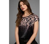 Shirtbluse LAURA SCOTT, Damen, Gr. 48, schwarz, animal, Web, Obermaterial: 100% Polyester. Rückenteil: 95% Viskose, 5% Elasthan, animal-print, bedruckt, gemustert, figurumspielend hüftbedeckend, Rundh