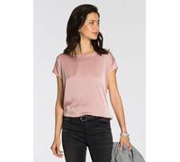 Shirtbluse LAURA SCOTT, Damen, Gr. 38, rosa (rose), Web, Obermaterial: 100% Polyester. Rückenteil: 95% Viskose, 5% Elasthan, leicht glänzend, unifarben, lässig geschnitten hüftlang, Rundhals, angeschn