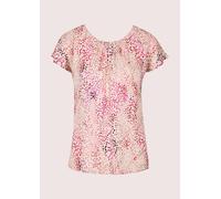 Shirtbluse MADELEINE "Blusenshirt Druckbluse mit Tupfenmuster", Damen, Gr. 44, rosa (perlrosa, himbeersorbet), Obermaterial: 100% Viskose CV., Modern, figurumspielend, Blusen, Shirt mit Tupfen (114437