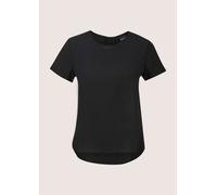 Shirtbluse MADELEINE "Blusenshirt Sommerbluse mit Reißverschluss", Damen, Gr. 42, schwarz, Obermaterial: 97% Polyester PES. 3% Elasthan EL., Blusen (53844110-42) schwarz