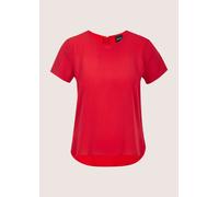 Shirtbluse MADELEINE "Blusenshirt Sommerbluse mit Reißverschluss", Damen, Gr. 48, rot, Obermaterial: 97% Polyester PES. 3% Elasthan EL., Modern, gerade, Blusen, Reißverschluss am Rücken (46527627-48)