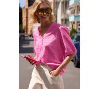 Blusenshirt STREET ONE STUDIO, Damen, Gr. 36, simply pink, Web, Vorderseite: 93% Baumwolle, 7% Polyester. Ärmel: 93% Baumwolle, 7% Polyester. Rückseite: 48% Baumwolle, 48% Modal, 4% Elasthan, gemuster