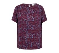 Shirtbluse ONLY CARMAKOMA "CARVICA SS TOP WVN NOOS", Damen, Gr. 48, fig aop:blau zone, Web, Obermaterial: 97% Polyester, 3% Elasthan, bedruckt, regular fit normal, Rundhals, Blusen, Materialmix, regul