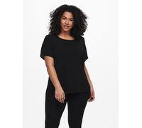 Shirtbluse ONLY CARMAKOMA "CARVICA SS TOP WVN NOOS", Damen, Gr. 48, schwarz, Web, Obermaterial: 97% Polyester, 3% Elasthan, unifarben, regular fit normal, Rundhals, Blusen (19738533-48) schwarz