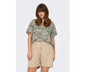 Shirtbluse ONLY CARMAKOMA "CARVICA SS TOP WVN NOOS", Damen, Gr. 48, tarmac aop:kaja graphic, Web, Obermaterial: 97% Polyester, 3% Elasthan, bedruckt, regular fit normal, Rundhals, Blusen, Materialmix,