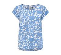 Shirtbluse ONLY "ONLVIC S/S AOP TOP NOOS PTM", Damen, Gr. 42, riviera aop:forest flower, Web, Obermaterial: 97% Polyester, 3% Elasthan, bedruckt, regular fit hüftlang, Rundhals, Blusen, mit Allover Dr