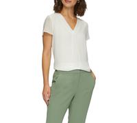 Shirtbluse S.OLIVER BLACK LABEL, Damen, Gr. 38, weiß, Web, Obermaterial: 100% Polyester, unifarben, normal normal, V-Ausschnitt, Blusen, in Doppel-Layer-Optik und mit V-Ausschnitt (49107849-38) weiß