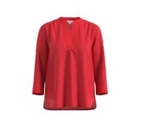 Shirtbluse S.OLIVER, Damen, Gr. 44, rot, Web, Obermaterial: 81% Viskose, 19% Polyamid, geblümt, bequem hüftbedeckend, V-Ausschnitt, Blusen, mit 3/4-Ärmeln und im Tunika-Look (23373501-44) rot
