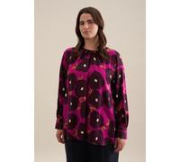 Shirtbluse SEIDENSTICKER "Schwarze Rose", Damen, Gr. 3XL46, pink, 100% Viskose, gemustert, regular fit, Rundhals, Blusen Shirtbluse, Langarm Rundhals Druck (44045323-46)