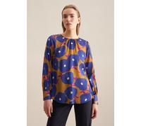 Shirtbluse SEIDENSTICKER "Schwarze Rose", Damen, Gr. M38, gelb, 100% Viskose, gemustert, regular fit, Rundhals, Blusen, Langarm Rundhals Druck (71586859-38) gelb