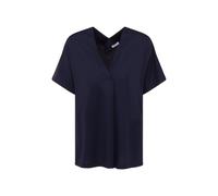 Shirtbluse SEIDENSTICKER "Schwarze Rose" Gr. 36, blau (dunkelblau) Damen Blusen kurzarm Kurzarm V-Neck Uni (97815817-36)