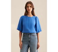 Shirtbluse SEIDENSTICKER "Schwarze Rose", Damen, Gr. XL42, blau, 100% Leinen, unifarben, regular fit, Rundhals, Blusen Shirtbluse, 1/2 Rundhals Uni (56532217-42)