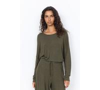 Shirtbluse SOYACONCEPT "SC-BIARA 1", Damen, Gr. L, grün (forest night melange), Jersey, Obermaterial: 74% Viskose, 21% Polyester, 5% Elasthan, meliert, normal, Rundhals, Blusen, Viskosemischung (37605