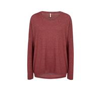 Shirtbluse SOYACONCEPT "SC-BIARA 1", Damen, Gr. M, rot (madder braun melange), Jersey, Obermaterial: 74% Viskose, 21% Polyester, 5% Elasthan, meliert, normal, Rundhals, Blusen, Viskosemischung (381724