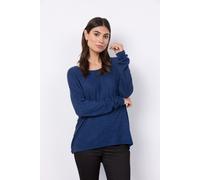 Shirtbluse SOYACONCEPT "SC-BIARA 1", Damen, Gr. XL, blau (navy melange), Jersey, Obermaterial: 74% Viskose, 21% Polyester, 5% Elasthan, meliert, normal, Rundhals, Blusen, Viskosemischung (12214739-XL)
