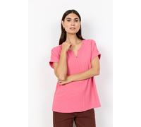 Shirtbluse SOYACONCEPT "SC-CATH 1", Damen, Gr. XL, pink (rapture rose), Web, Obermaterial: 100% Polyester, unifarben, normal, V-Ausschnitt, Blusen, normale Passform, mit V-Ausschnitt, aus pflegeleicht
