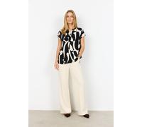 Shirtbluse SOYACONCEPT "SC-CHANISE 1", Damen, Gr. S, schwarz combi, Web, Obermaterial: 100% Viskose, gemustert, normal, V-Ausschnitt, Blusen (56571349-S) schwarz combi