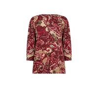 Shirtbluse SOYACONCEPT "SC-FELICITY AOP 517", Damen, Gr. XL, rot (rot combi), Web, Obermaterial: 50% Baumwolle, 50% Viskose, gemustert, normal, V-Ausschnitt, Blusen, aus Baumwolle und Viskose, normale