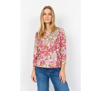 Shirtbluse SOYACONCEPT "SC-FELICITY AOP 536", Damen, Gr. M, rapture rose combi, Web, Obermaterial: 50% Baumwolle, 50% Viskose, gemustert, normal, V-Ausschnitt, Blusen (82514625-M) rapture rose combi