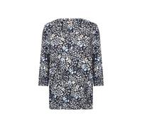 Shirtbluse SOYACONCEPT "SC-FELICITY AOP 546", Damen, Gr. L, navy combi, Web, Obermaterial: 50% Baumwolle, 50% Viskose, gemustert, regular fit normal, Rundhals, Blusen (56328131-L) navy combi