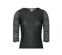 Shirtbluse SPIETH & WENSKY "Alheim", Damen, Gr. 40, grün (d,grün), Obermaterial: 90% Polyamid PA. 10% Elasthan EL., uni, slim fit, Rundhals, Blusen, Rundhals Ausschnitt (40512355-40) d,grün