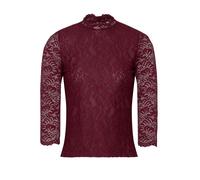 Shirtbluse SPIETH & WENSKY "Amberg", Damen, Gr. 34, rot (d,rot), Obermaterial: 90% Polyamid PA. 10% Elasthan EL., geblümt, skinny fit, hoch geschlossener Ausschnitt, Blusen, in taillierter Form (10359