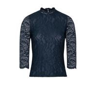 Shirtbluse SPIETH & WENSKY "Amberg", Damen, Gr. 44, blau (dunkelblau), Obermaterial: 90% Polyamid PA. 10% Elasthan EL., geblümt, skinny fit, hoch geschlossener Ausschnitt, Blusen, in taillierter Form 