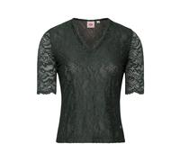Shirtbluse SPIETH & WENSKY "Arktis", Damen, Gr. 34, grün (d,grün), Obermaterial: 90% Polyamid PA. 10% Elasthan EL., geblümt, skinny fit, V-Ausschnitt, Blusen, in taillierter Form (89718613-34) d,grün