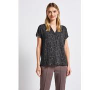 Shirtbluse STREET ONE, Damen, Gr. 34, blau (deepwater blau), Stoff, 100% Viskose, bedruckt, normal normal, Rundhals, abgesteppt, Blusen, aus softer Viskose (58658733-34) deepwater blau