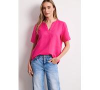 Bluse mit Split Neck aus Leinenmix