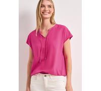 Shirtbluse STREET ONE, Damen, Gr. 36, magenta dream, Stoff, 100% Viskose, unifarben, regular fit normal, Rundhals, abgesteppt, Blusen, aus softer Viskose (44505604-36) magenta dream