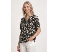 Shirtbluse STREET ONE, Damen, Gr. 36, schwarz, Stoff, 100% Viskose, geblümt, normal normal, Rundhals, abgesteppt, Blusen, aus softer Viskose (29266932-36) schwarz