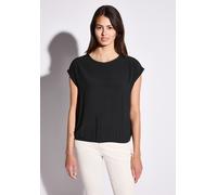 STREET ONE Damen A345628 Bluse mit elastischem Saum, Black, 36