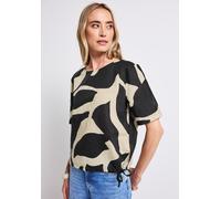 Street One Damen A345742 Leinenmix Print-Blusenshirt, Whale Tail Grey, 38