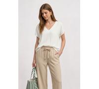 Shirtbluse STREET ONE, Damen, Gr. 38, sanftes weiß, Stoff, 100% Viskose, unifarben, klassisch normal, V-Ausschnitt, normaler Saum, Blusen, mit V-Ausschnitt (28839715-38) sanftes weiß
