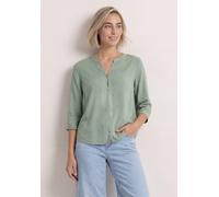 Shirtbluse STREET ONE, Damen, Gr. 40, eucalyptus grün, Stoff, 100% Viskose, unifarben, klassisch normal, Rundhals, Bündchen, Blusen, mit 3/4 Ärmeln (31953807-40) eucalyptus grün