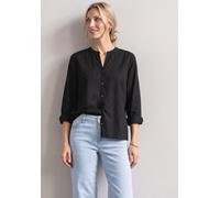 Shirtbluse STREET ONE, Damen, Gr. 40, schwarz, Stoff, 100% Viskose, unifarben, klassisch normal, Rundhals, Bündchen, Blusen, mit 3/4 Ärmeln (87676129-40) schwarz