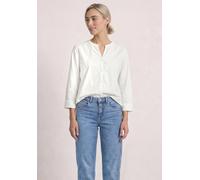 Shirtbluse STREET ONE, Damen, Gr. 44, sanftes weiß, Stoff, 100% Viskose, unifarben, klassisch normal, Rundhals, Bündchen, Blusen, mit 3/4 Ärmeln (71769631-44) sanftes weiß