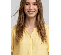Shirtbluse STREET ONE, Damen, Gr. 44, soft gelb, Stoff, 88% Viskose, 12% Polyamid, unifarben, normal normal, Rundhals, abgesteppt, Blusen, aus softer Viskose (78511560-44) soft gelb