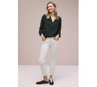 Shirtbluse STREET ONE, Damen, Gr. 46, pine grove grün, Web, 100% Baumwolle, unifarben, klassisch normal, V-Ausschnitt, Bündchen, Blusen, mit 3/4 Ärmeln (11052437-46) pine grove grün