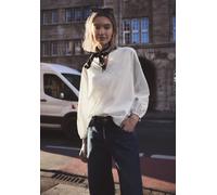 Shirtbluse STREET ONE STUDIO, Damen, Gr. 34, sanftes weiß, Web, 100% Baumwolle, unifarben, normal normal, Rundhals, elastischer Bund, Blusen, aus reiner Baumwolle (35405763-34) sanftes weiß