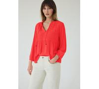 Shirtbluse STREET ONE STUDIO, Damen, Gr. 38, chili rot, Stoff, 100% Viskose, unifarben, klassisch normal, Rundhals, Bündchen, Blusen, mit 3/4 Ärmeln (64046745-38) chili rot
