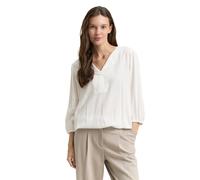 Shirtbluse TOM TAILOR, Damen, Gr. 38, whisper weiß, Web, Obermaterial: 100% Viskose, bedruckt, regular fit taillenbedeckt, V-Ausschnitt, elastischer Bund, Blusen Shirtbluse, mit All-Over Print (649975