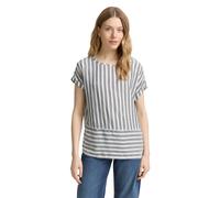 TOM TAILOR Damen 1047176 Loose Fit Bluse mit Streifenmuster, 26940-Offwhite Navy Vertical Stripe, 44