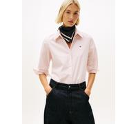 Shirtbluse TOMMY HILFIGER "ESS POPLIN REGULAR SHIRT", Damen, Gr. 42, classic ithaca stp pink, Web, Obermaterial: 97% Baumwolle, 3% Elasthan, unifarben, regular fit Po-bedeckend, Blusen (20591754-42) c