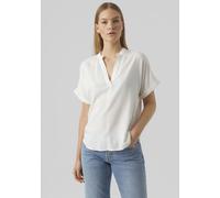 Shirtbluse VERO MODA "VMBEAUTY SS TOP GA NOOS", Damen, Gr. XXL, weiß (snow weiß), Web, Obermaterial: 100% Viskose, unifarben, normal, V-Ausschnitt, Blusen, Viskose, regular fit (40064105-XXL) snow wei