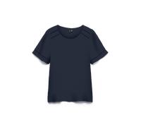 Shirtbluse VERO MODA "VMMENNY LACE SS TOP WVN GA", Damen, Gr. S, navy blazer, Web, Obermaterial: 100% Viskose, unifarben, regular fit normal, Rundhals, Blusen, Viskose, regular fit (32511863-S) navy b